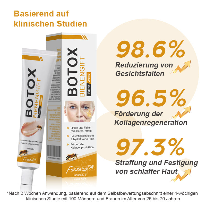 đ¨ââď¸Hergestellt und versendet aus Deutschlandâ
Furzero⢠Botox Bienenvenom Faltenentfernungscreme -Letzter Tag der Aktion: 70 % Rabatt