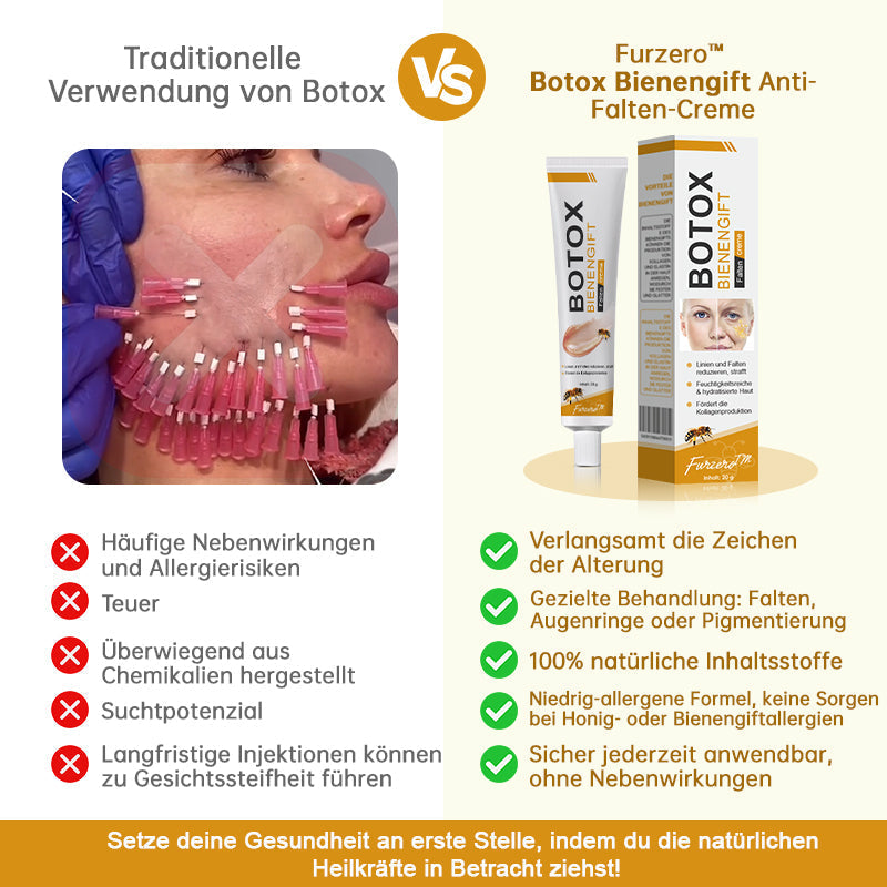 đ¨ââď¸Hergestellt und versendet aus Deutschlandâ
Furzero⢠Botox Bienenvenom Faltenentfernungscreme -Letzter Tag der Aktion: 70 % Rabatt