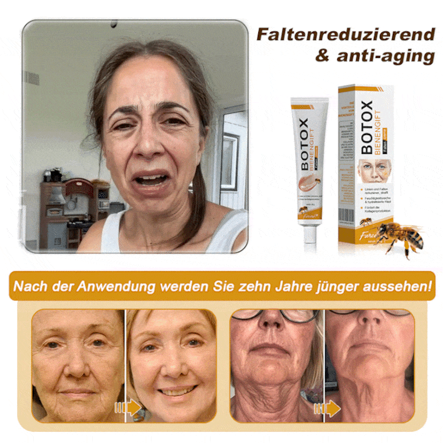 đ¨ââď¸Hergestellt und versendet aus Deutschlandâ
Furzero⢠Botox Bienenvenom Faltenentfernungscreme -Letzter Tag der Aktion: 70 % Rabatt